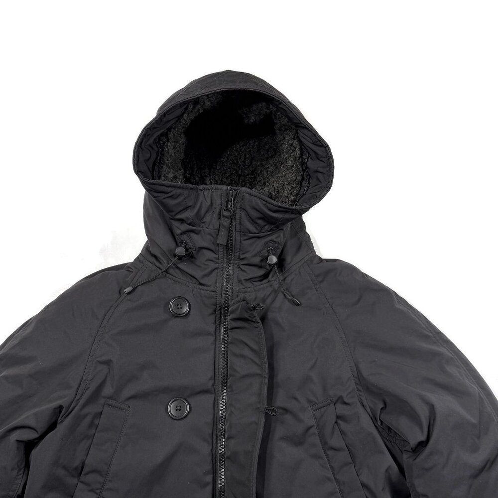 Uniqlo Down Jacket Black Womens Sz 4 Fleece Lined Hood Winter Coat Parka - Picture 6 of 12